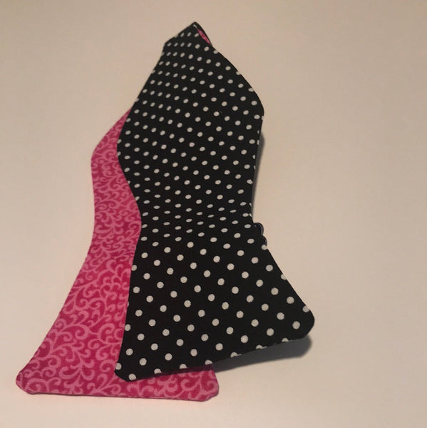Pink  print and Black print Bowtie Set