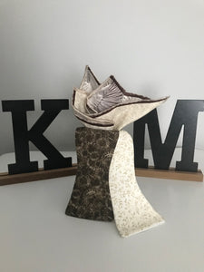 Beige and mixed brown Reversible Bowtie set