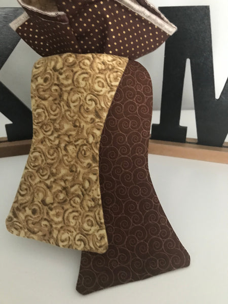 Milk chocolate mix with hints of gold Reversible Bowtie set