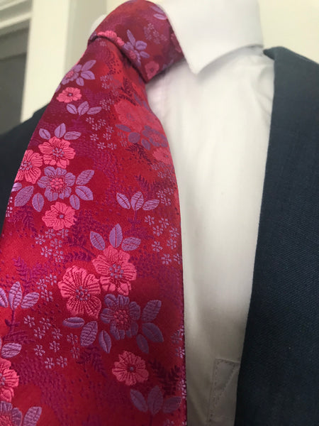 Rose and lavender print tie set