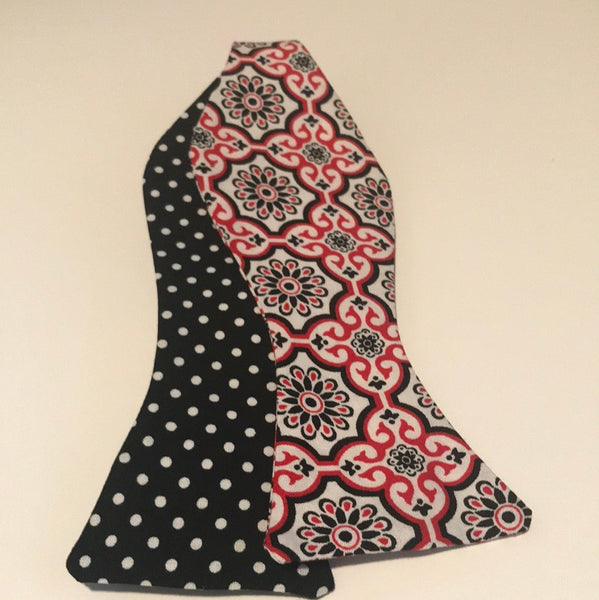 Black and Red dot Bowtie set