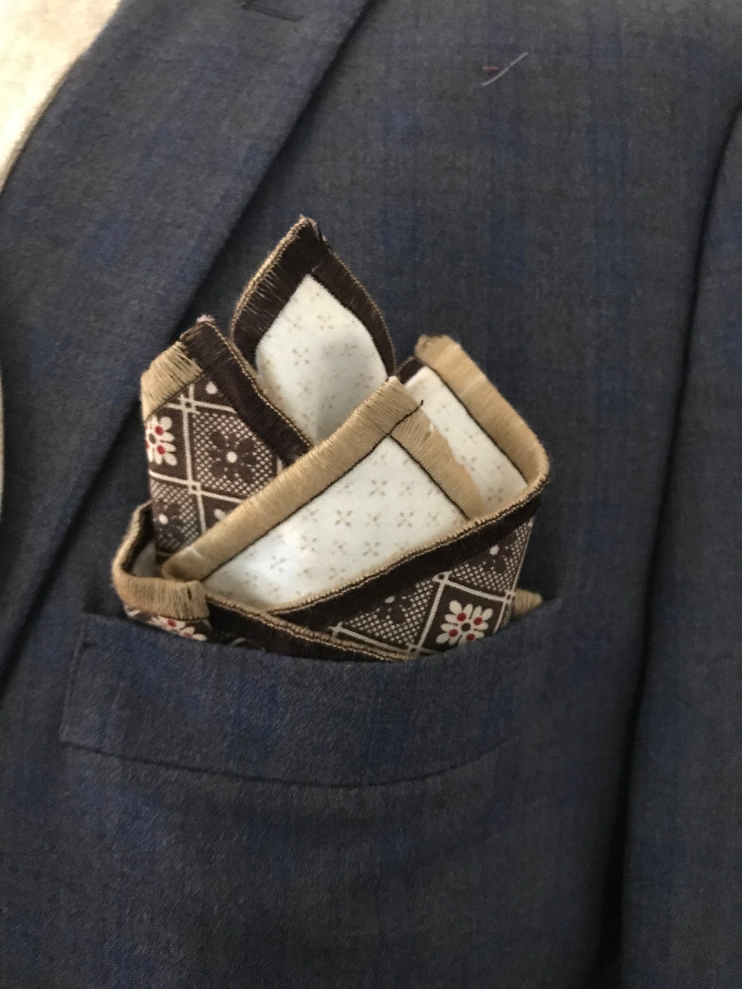 Brown print and bone print reversible Bowtie set (FATBOW)