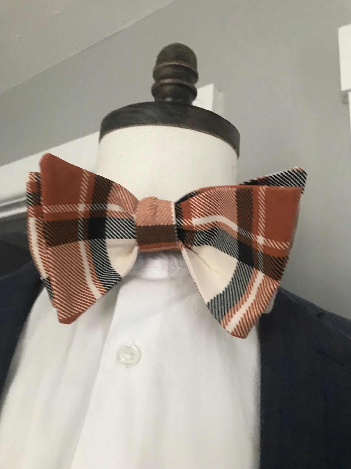 Grey and rusty print Bowtie Set (FATBOW)