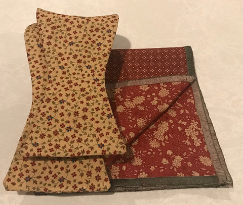 Red ,light Green and Tan Bowtie set