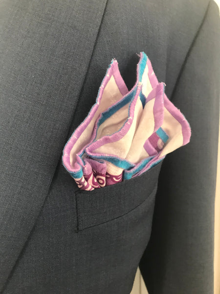 Light purple with tealish and lavender reversible Bowtie set