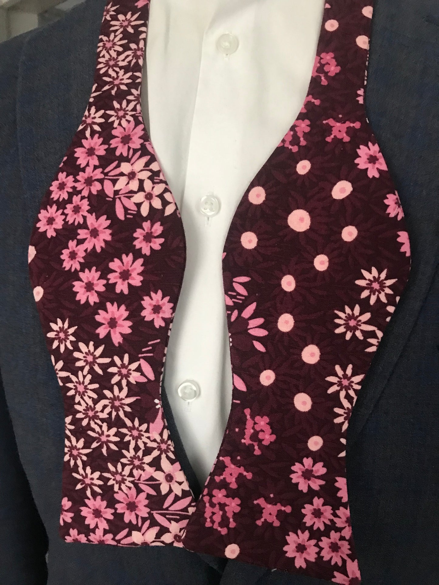 Rosy and pink print Bowtie Set(FATBOW)