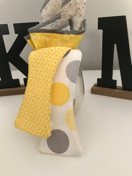 Yellow and Grey Dots Bow tie set