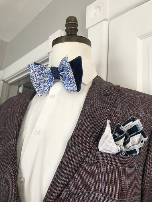 The Blues reversible Bowtie set (FATBOW)