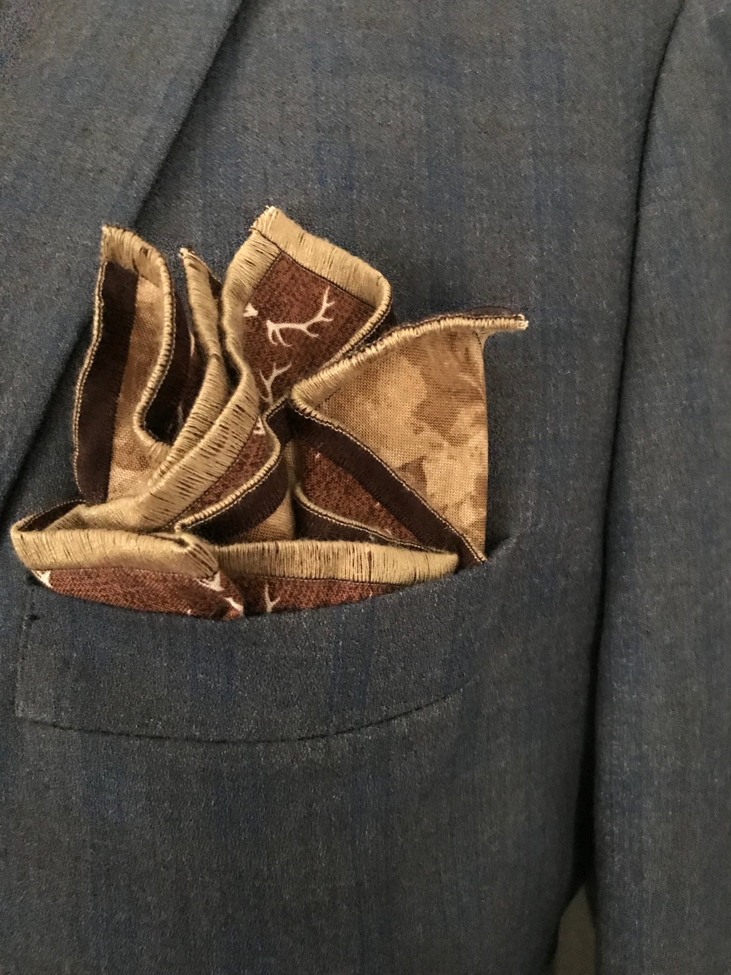 Brown and beige print reversible Bowtie set (FATBOW)