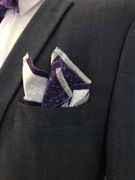 Purple print Bowtie Set