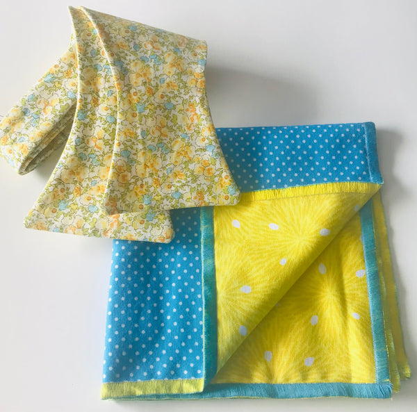 Yellow flower with teal Bowtie set