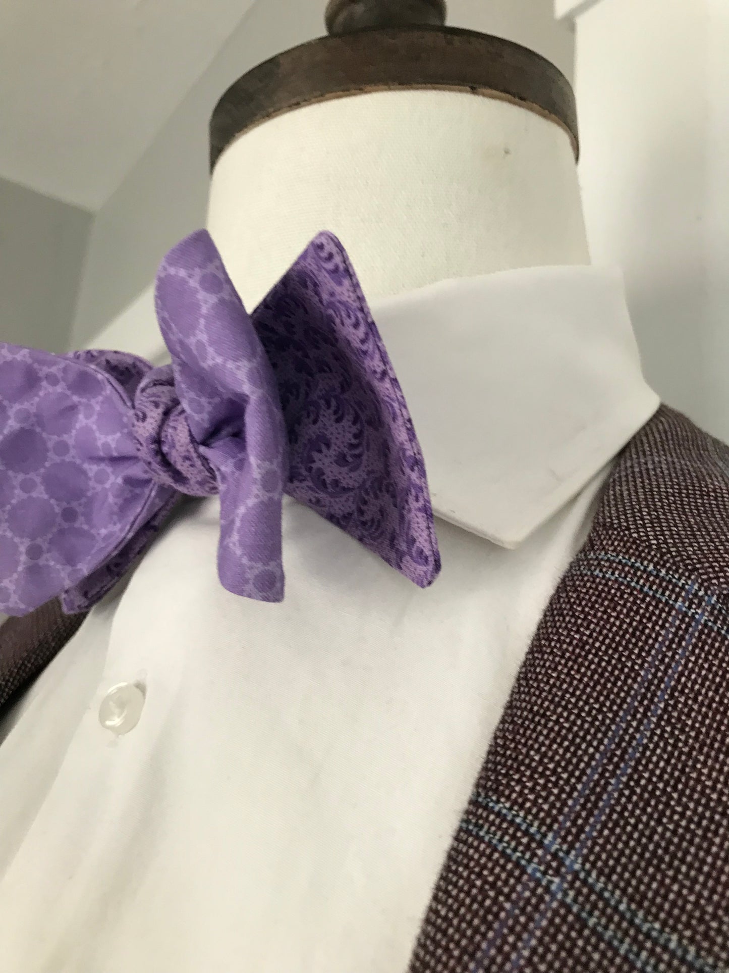 Purple and purple reversible Bowtie set (traditional