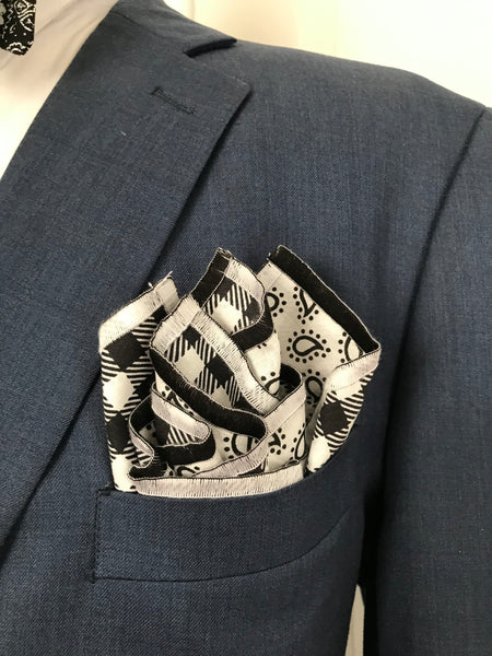 Black and white paisley print