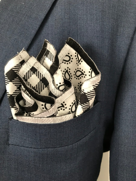 Black and white paisley print
