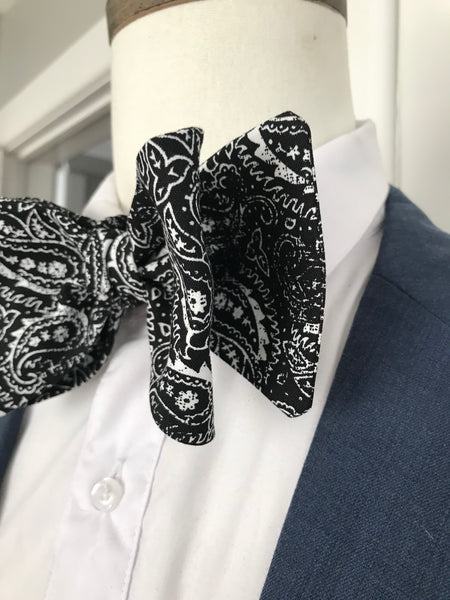 Black and white paisley print
