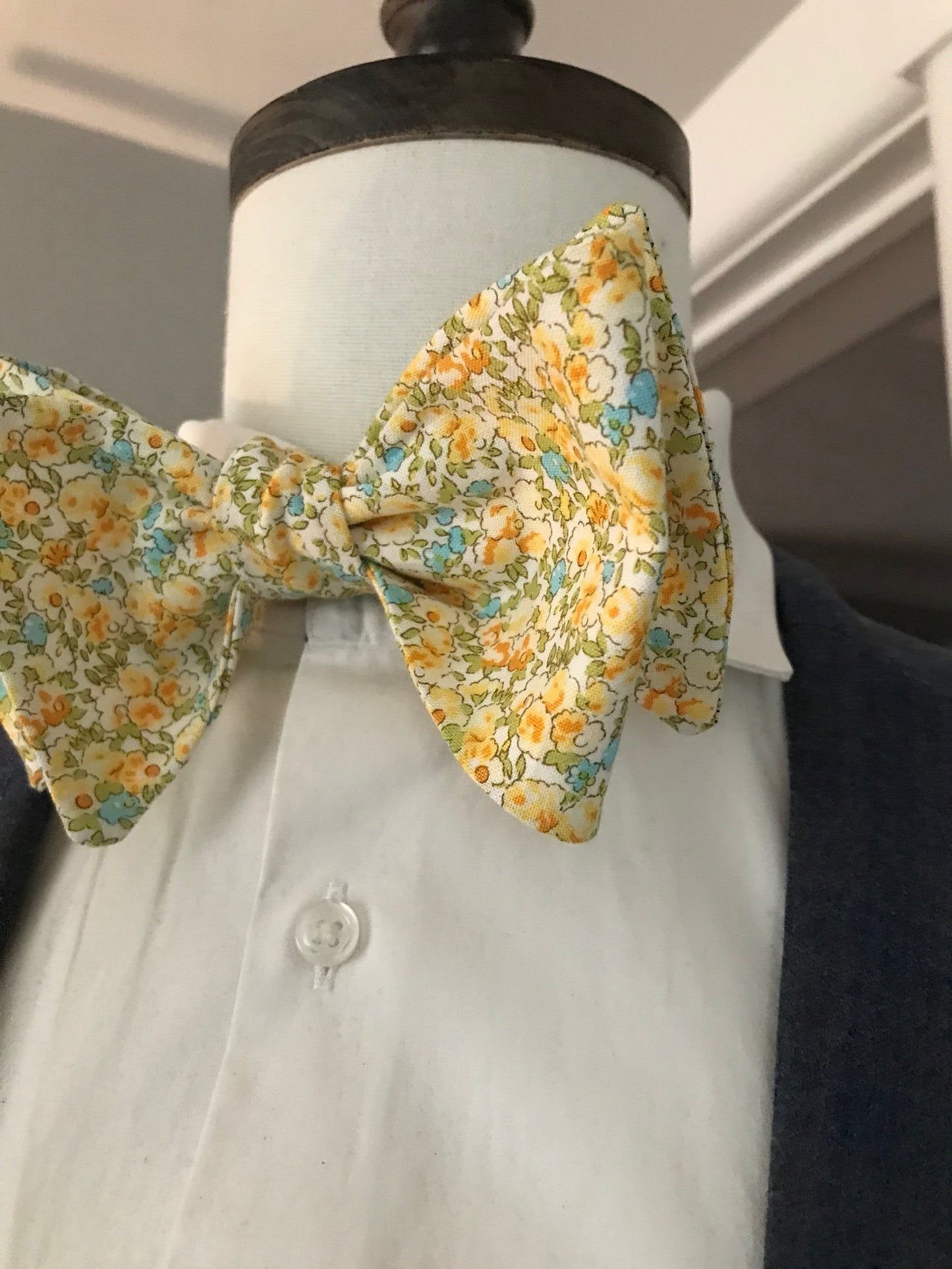 Yellow and teal print Bowtie Set (FATBOW)
