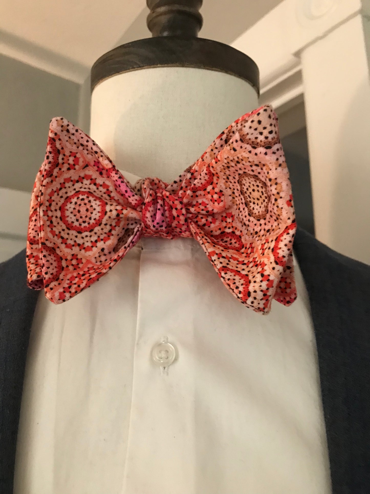 Rosey red print Bowtie Set (FATBOW)