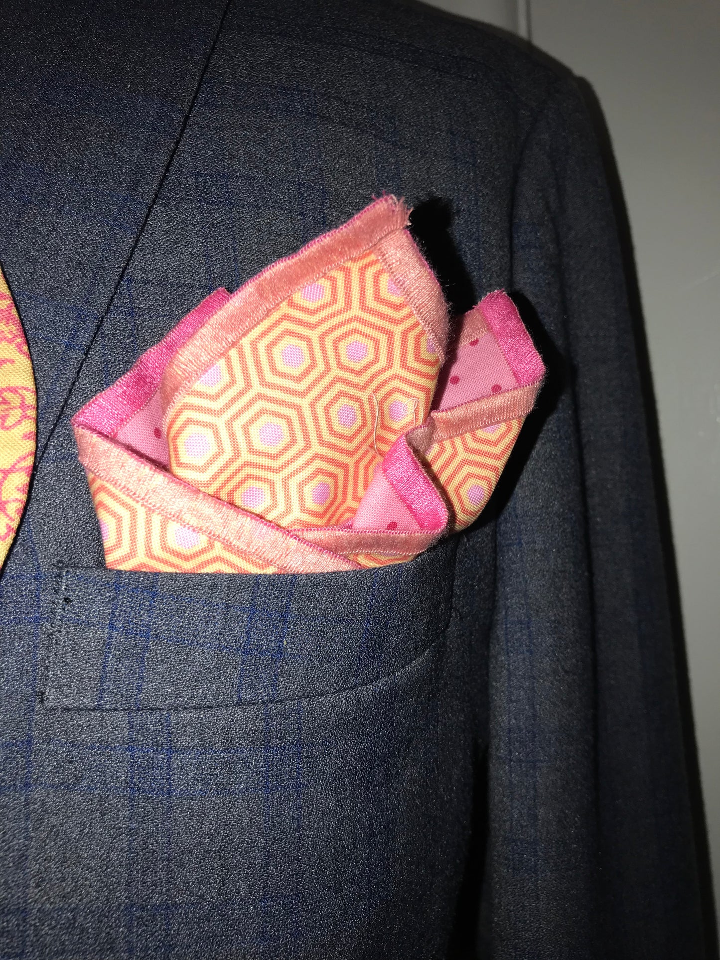 Orange and rose reversible Bowtie set (FATBOW)