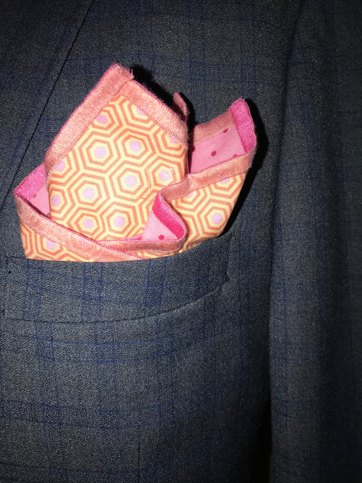 Orange and rose reversible Bowtie set (FATBOW)