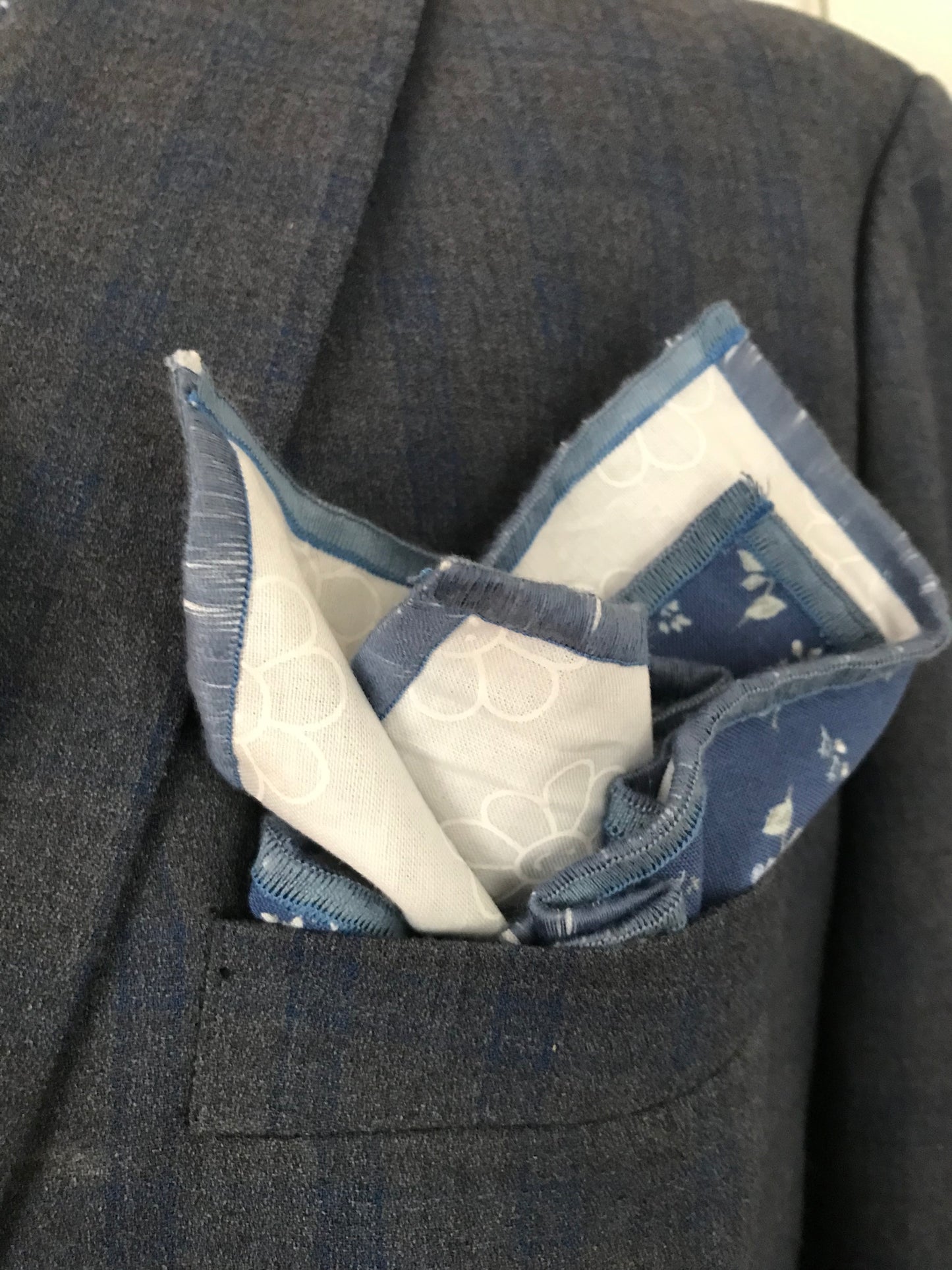 Blue flower print Bowtie Set (FATBOW)