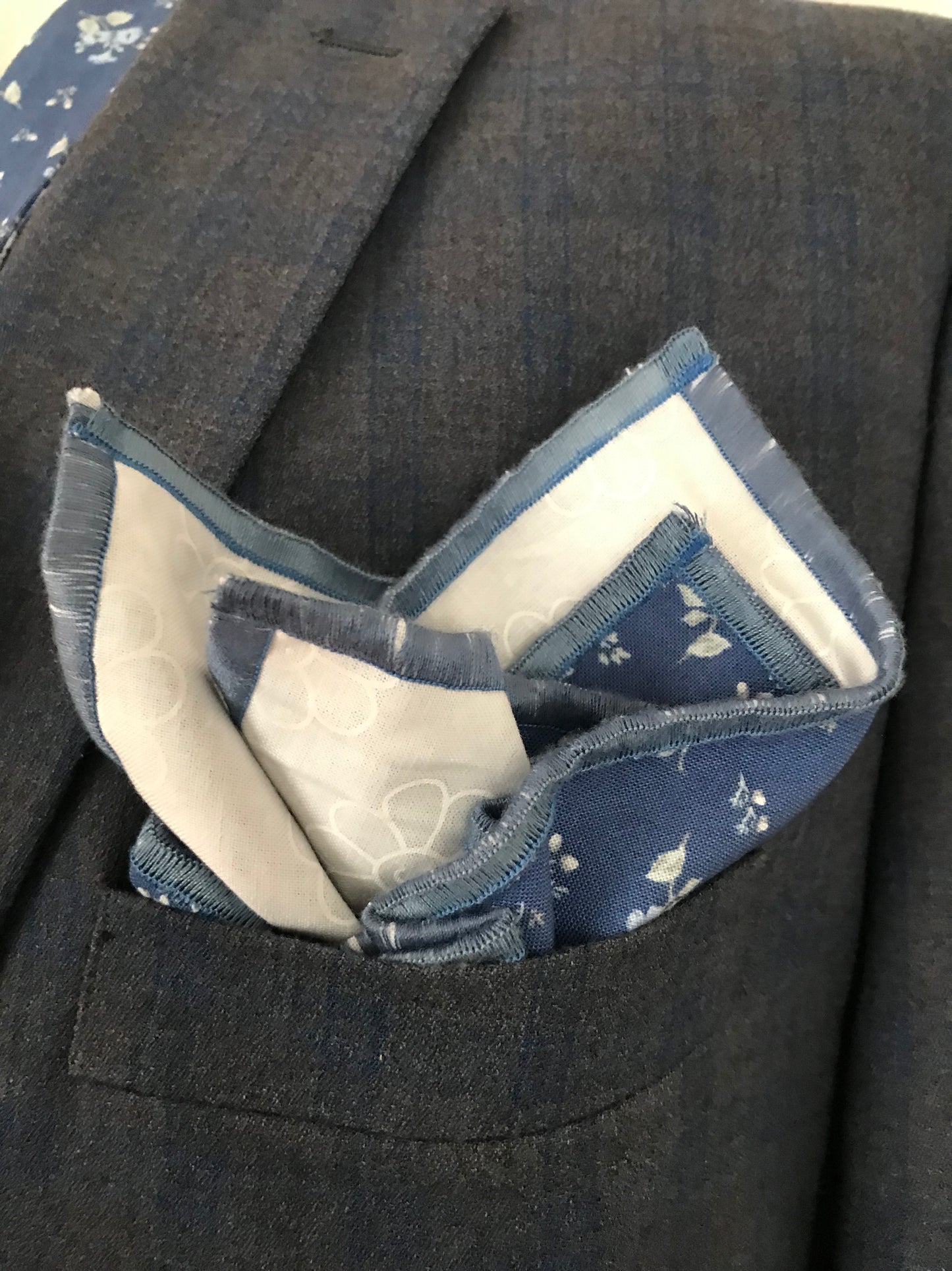 Blue flower print Bowtie Set (FATBOW)