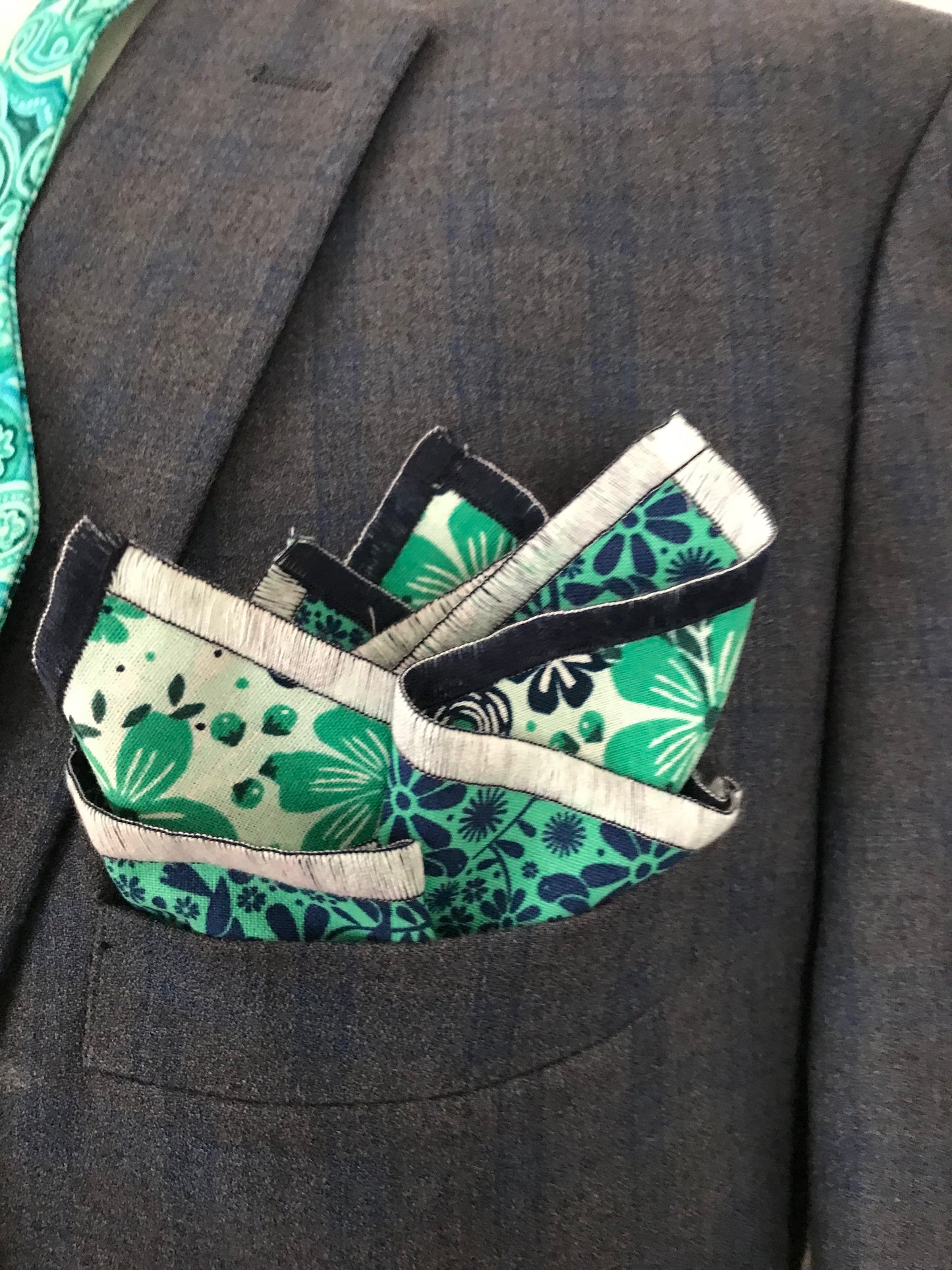Teal paisley print Bowtie Set (FATBOW)