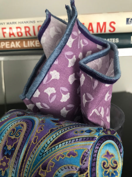 Purple print Bowtie Set