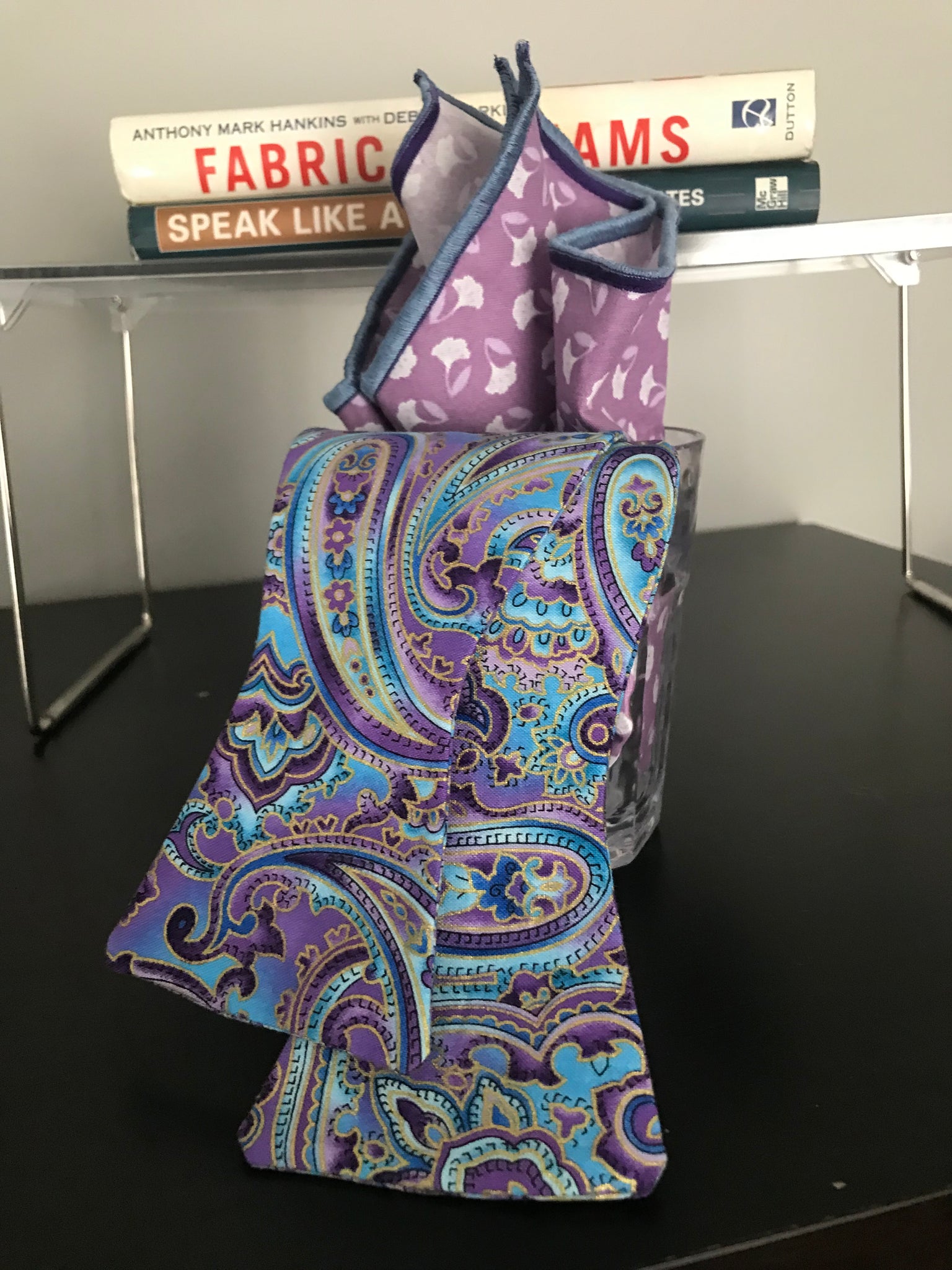 Purple print Bowtie Set