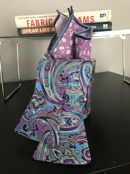 Purple print Bowtie Set