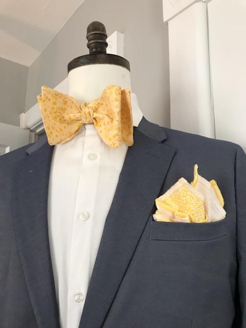 Yellow print bowtie set (Fatbow)