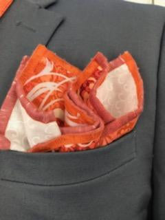 Orange and tangerine reversible bowtie set (Fatbow)