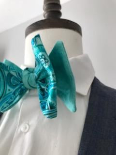 Teals mix reversible bowtie set (Fatbow)