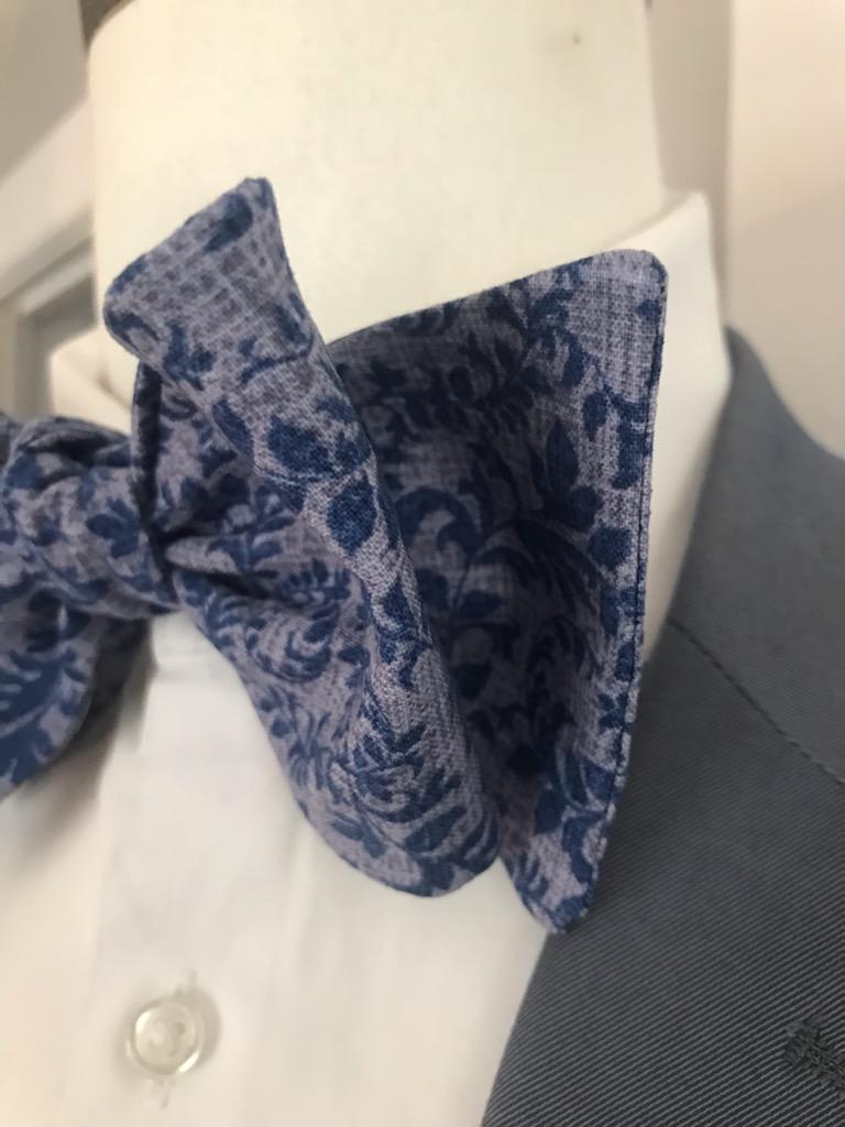 Steel Grey and blue Bowtie set (Fatbow)