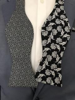 Black and white print reversible bowtie set (Fatbow)