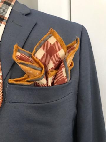Brown and Grey plaid Bowtie set (Fatbow)