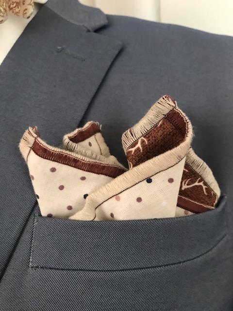 Tan and cream bowtie set (Fatbow)