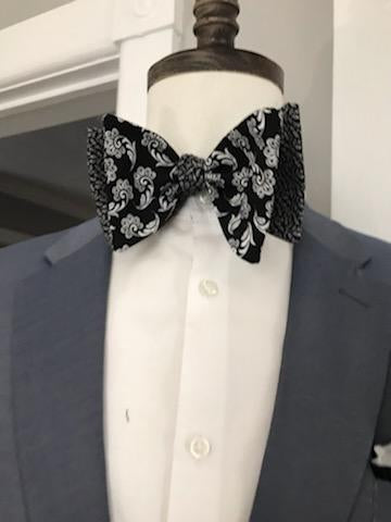 Black and white print reversible bowtie set (Fatbow)