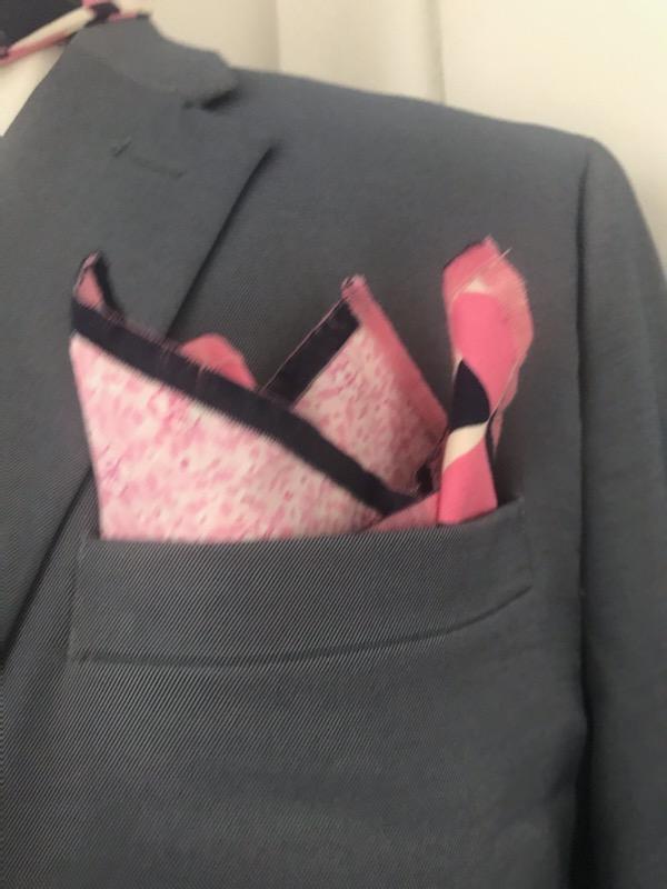 Pink and blue reversible bowtie set (Fatbow)