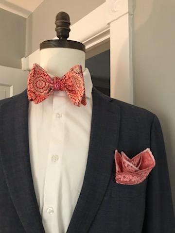 Red rosey bowtie set