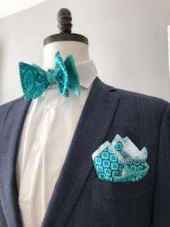 Teals mix reversible bowtie set (Fatbow)