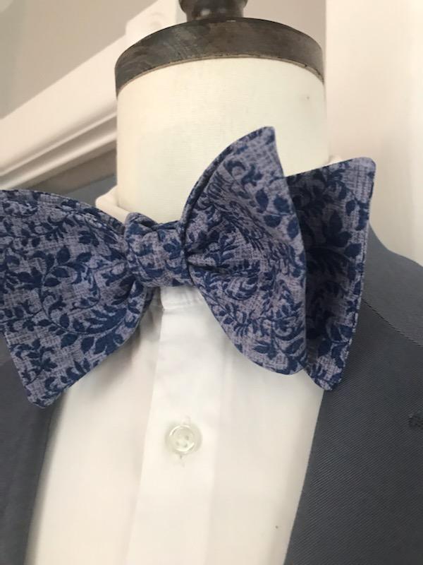 Steel Grey and blue Bowtie set (Fatbow)