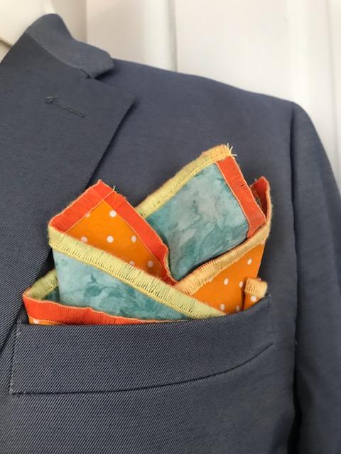 Orange print with Yellow reversible bowtie set (Fatbow)
