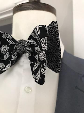 Black and white print reversible bowtie set (Fatbow)