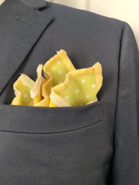 Yellow flower print and green print reversible bowtie set (Traditional)