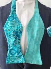 Teals mix reversible bowtie set (Fatbow)
