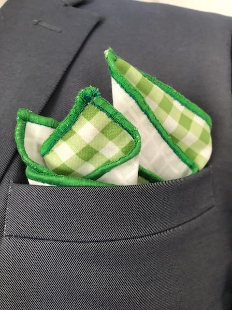 Pink and green flower print with green print reversible bowtie set (Traditional)