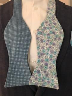 Coral blues reversible bowtie set (Fatbow)