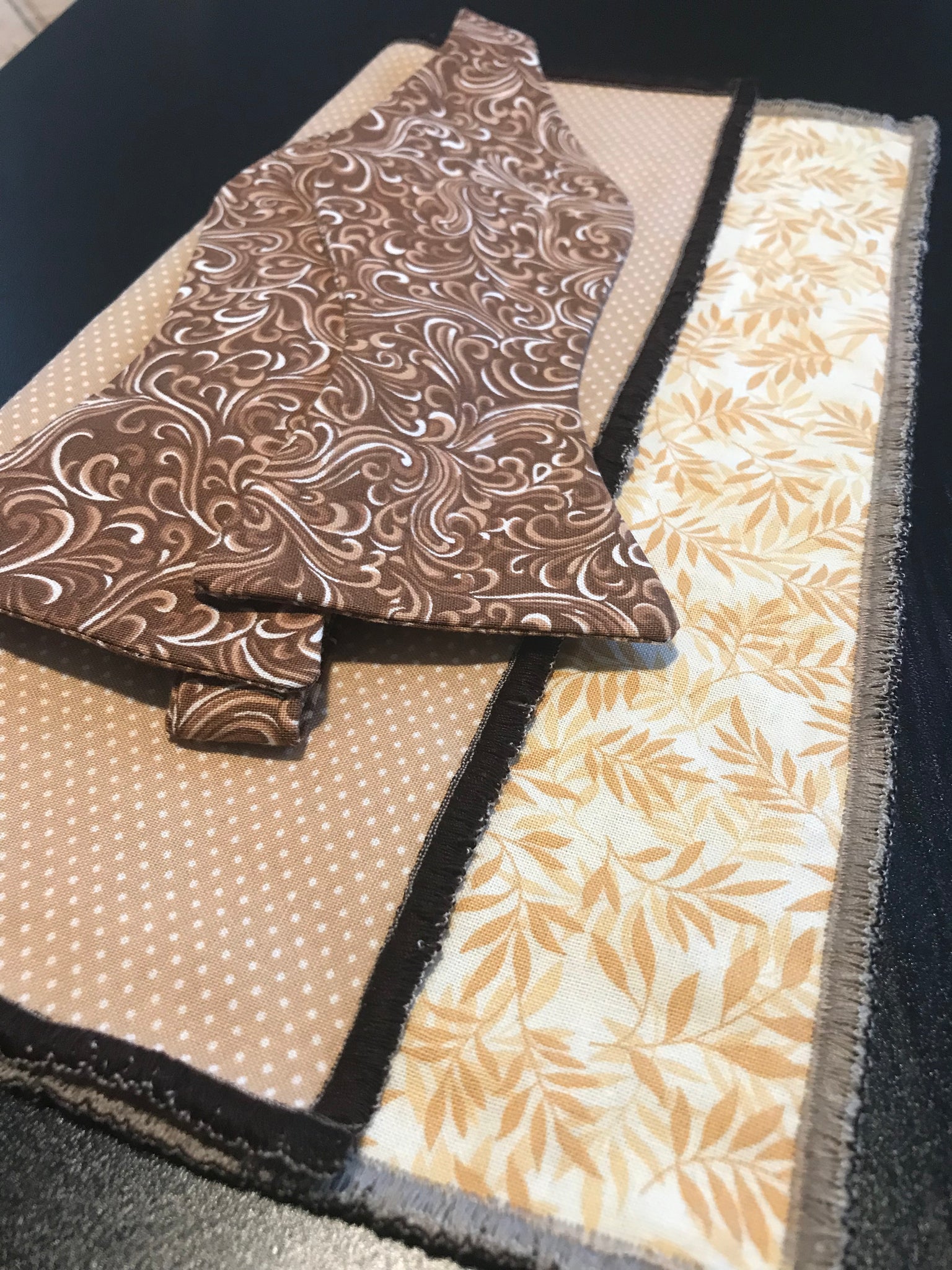 Brown and Beige Paisley Print Bowtie Set