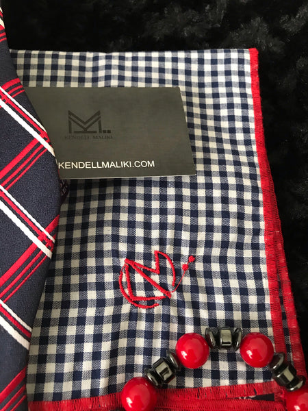 Blue and red  bow tie 4pc set