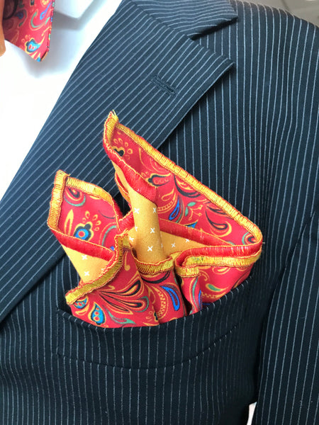 Orange dots with Red and Orange paisley print